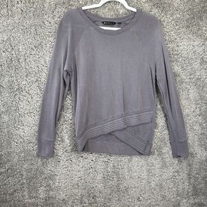 Athleta Long Sleeve Knit Top Gray Neutral Causal Lounge Athleisure Small Modal
